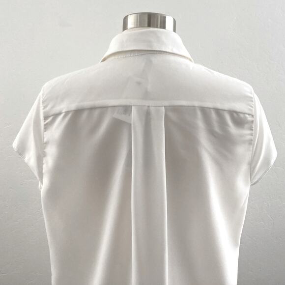 Joie Keturah Blouse Women's Small White Faux Wrap Minimalist Modest Office NWT - Picture 14 of 14
